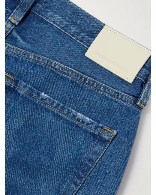 Citizens of Humanity Blue Faye Cropped Mid-Rise Straight-Leg Jeans