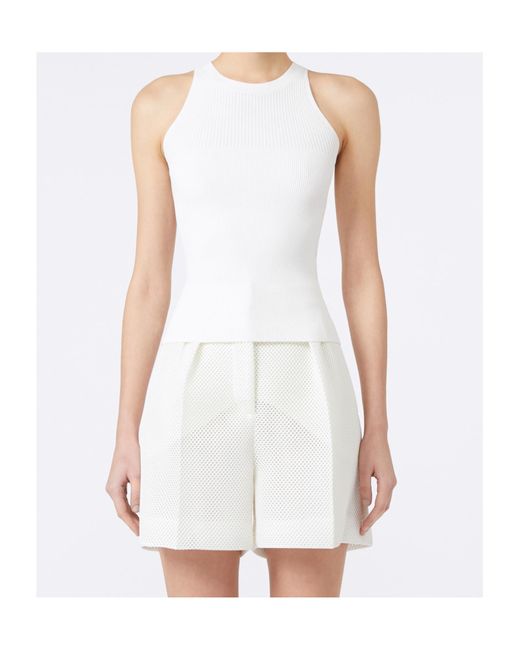 Max Mara White Viscose Yarn Top