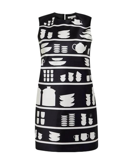 J.W. Anderson Black Pottery-Print Mini Dress