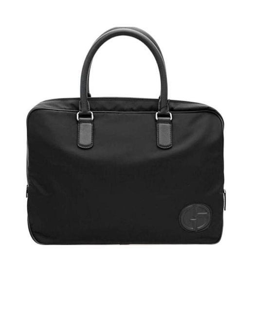 Giorgio Armani Black Logo Handbag for men
