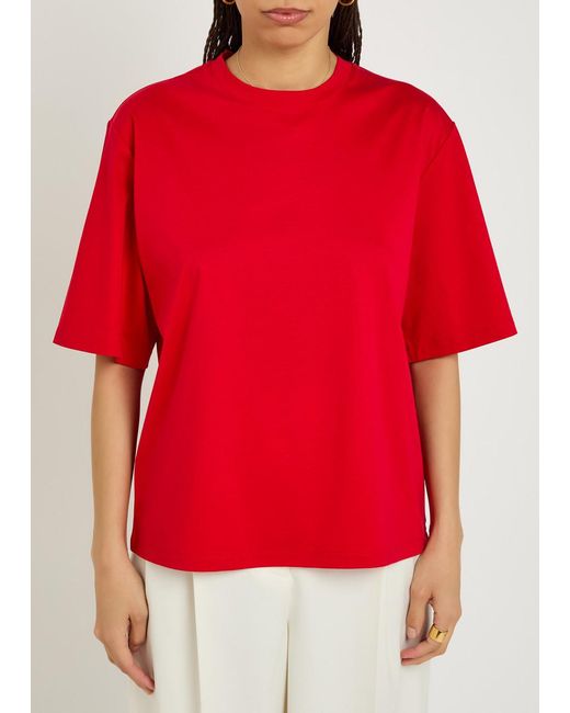 Rohe Red Cotton And Silk-Blend T-Shirt