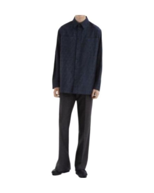 Fendi Blue Pattern Lapel Casual Jacket for men