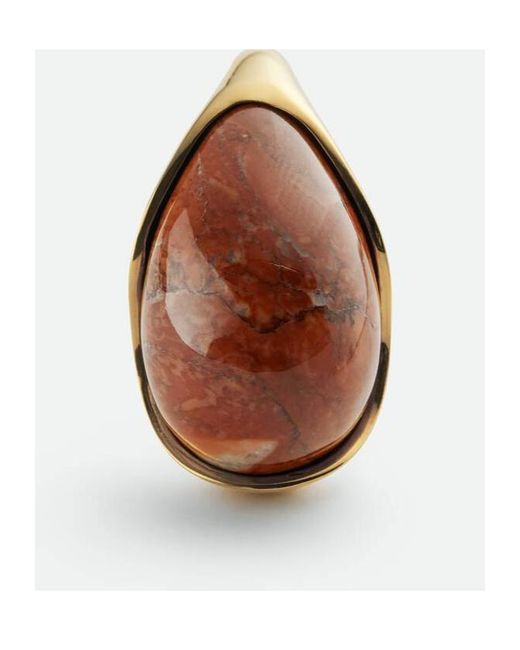 Bottega Veneta Brown Large Drop Marble Ring