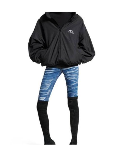 【BALENCIAGA】Loop Sports Icon Off Shoulder ジャケット Balenciaga Loop Sports Icon Off Shoulder Jacket in Black