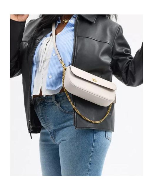 COACH White Brook Flap Chain Bag