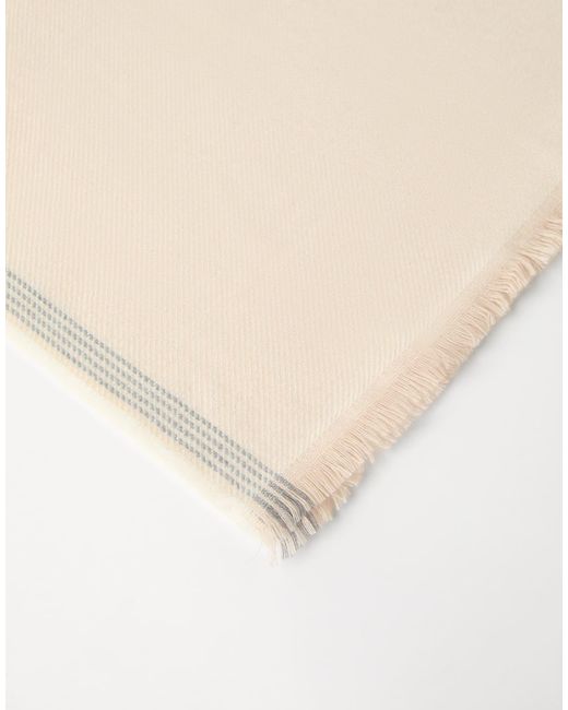 Brunello Cucinelli White Cashmere Scarf for men