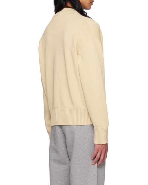 AMI Natural Ami De Coeur Button-Up Cardigan for men