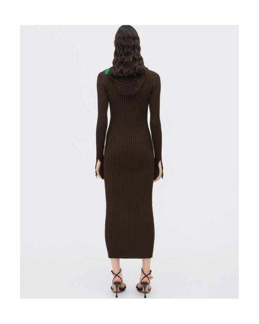 Bottega Veneta Multicolor Lightweight Ribbed Hooded Dress