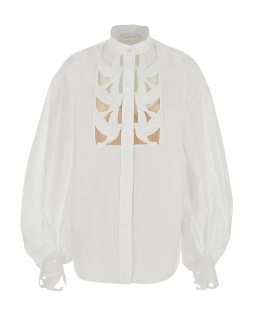 Zimmermann White Luna Blouse
