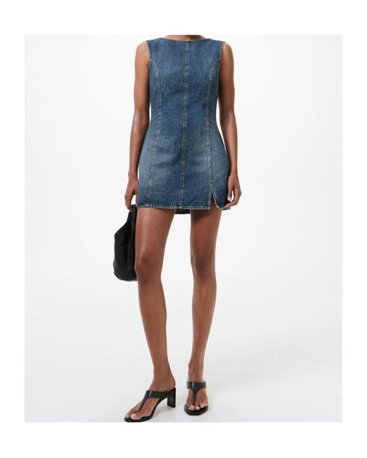 Our Legacy Blue Faded-Effect Sleeveless Mini Dress
