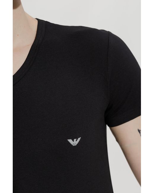 Emporio Armani Black T-Shirt 111512 Cc717 for men