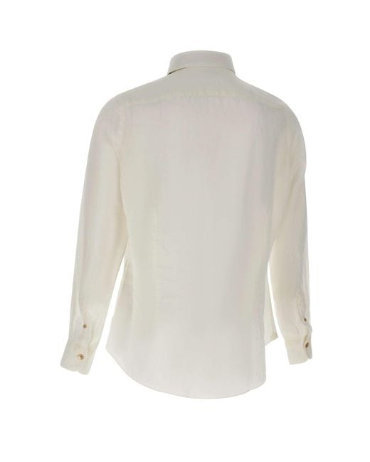 Eleventy White Long Sleeved Buttoned Shirt for men