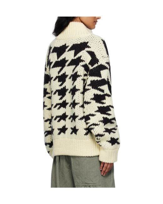OPEN YY Multicolor Hound's Tooth Star Cowichan Cardigan