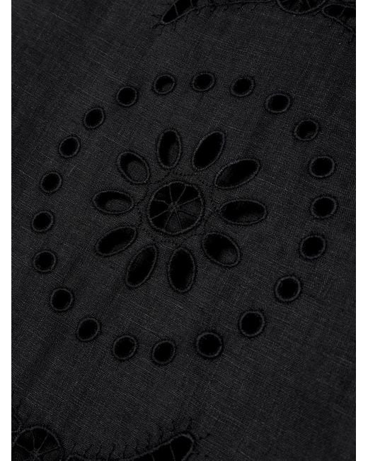 Vita Kin Black Mia Broderie Anglaise Linen Midi Dress