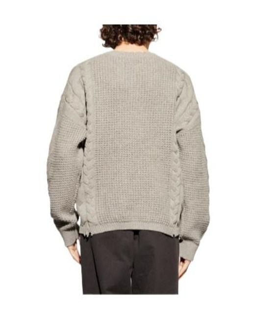 AllSaints Gray Tenter Cable-Knit Sweater