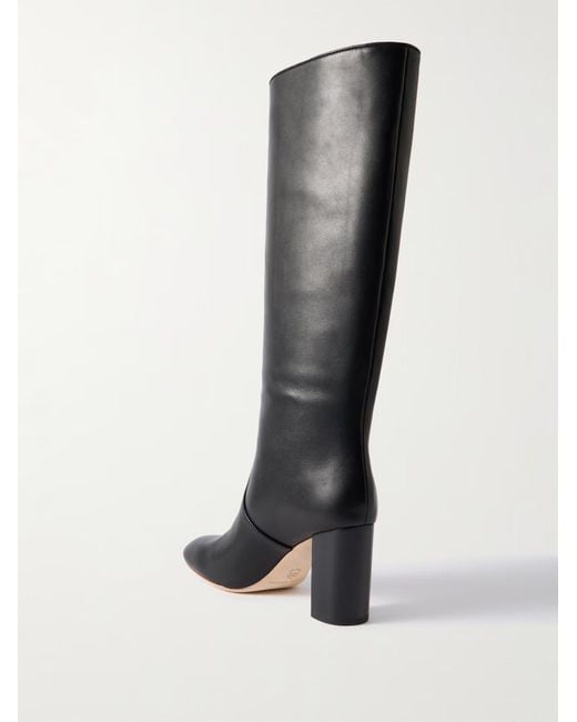 Loeffler Randall Black Solid Color Leather Knee Boots