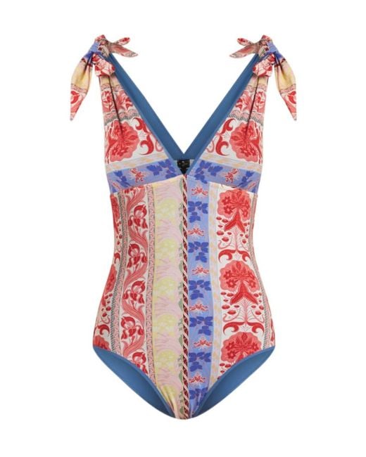 Etro Blue Printed Swimsuit