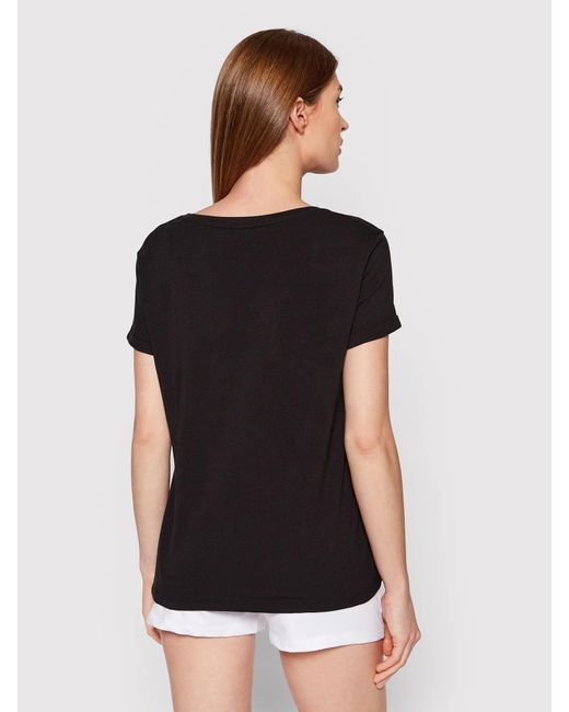 EA7 Black Item O-Neck Short-Sleeved T-Shirt