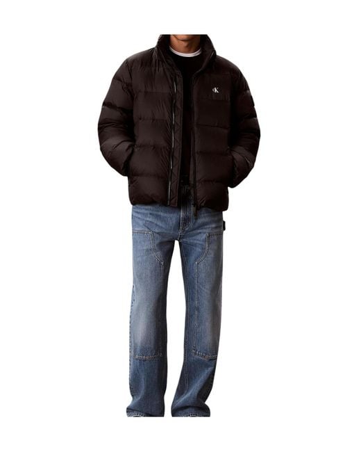 Calvin Klein Black Relaxed Nylon Puffer Jacket for men