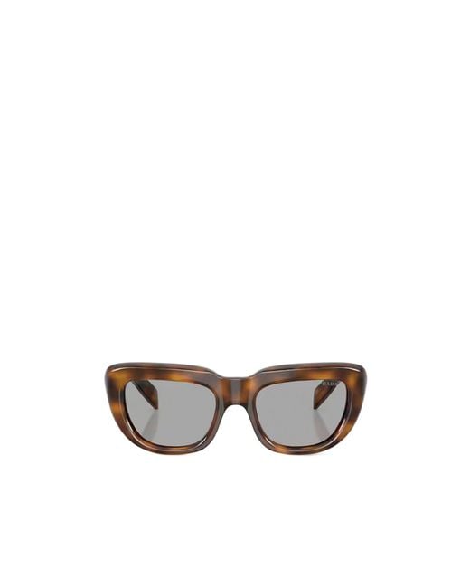 Prada White Eyewear Cat Eye Frame Sunglasses