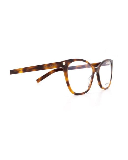 Saint Laurent White Eyewear Cat-Eye Glasses