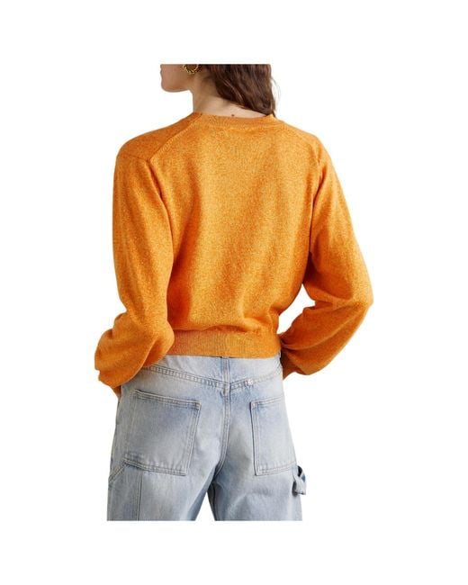 The Elder Statesman Orange Solid-Color Long-Sleeve Sweater