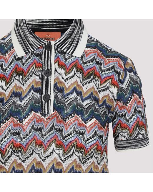 Missoni Gray Embroidered Lace Short Sleeve Polo