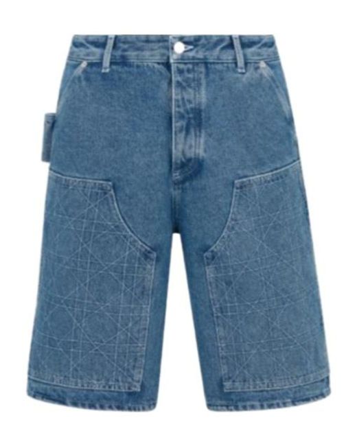 Dior Blue Homme Cannage Carpenter Bermuda Shorts for men