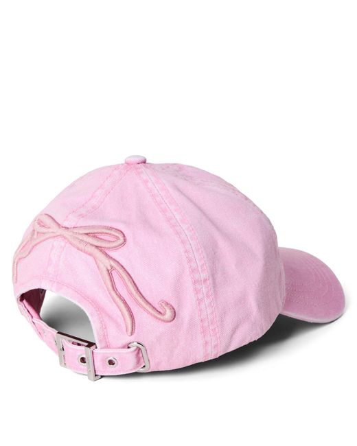 Ganni Pink Solid Color Baseball Cap