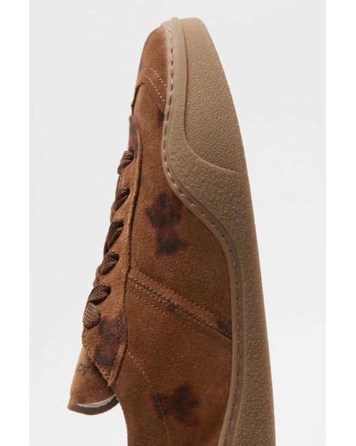 Acne Brown Lace-Up Low-Top Sneakers for men