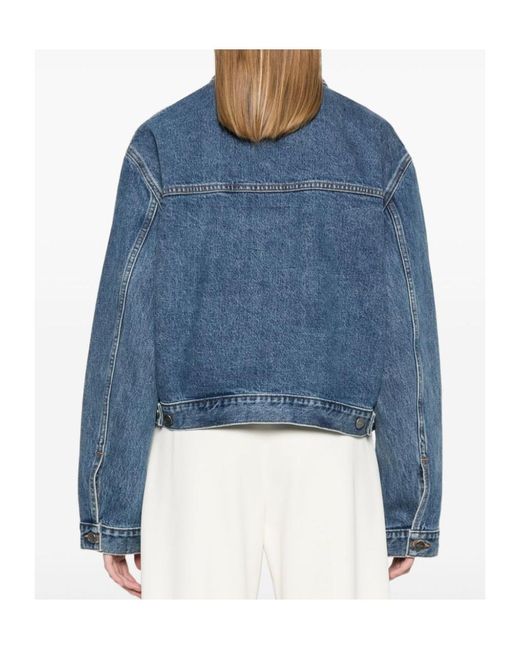 Khaite Blue Saunder Buttoned Denim Jacket