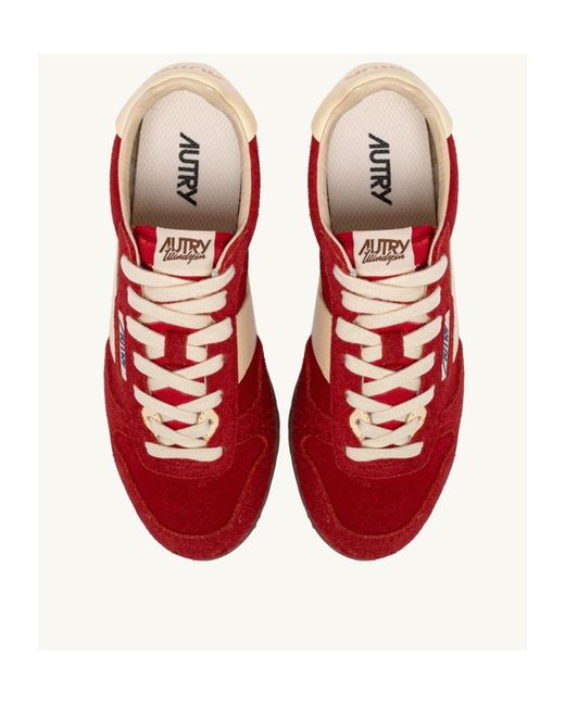 Autry Red Windspin Lace-Up Sneakers for men