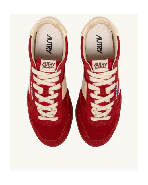 Autry Red Windspin Lace-Up Sneakers for men