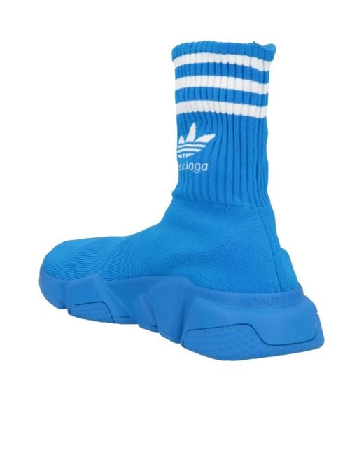 Balenciaga Blue Minimalist Knit Sock Shoes