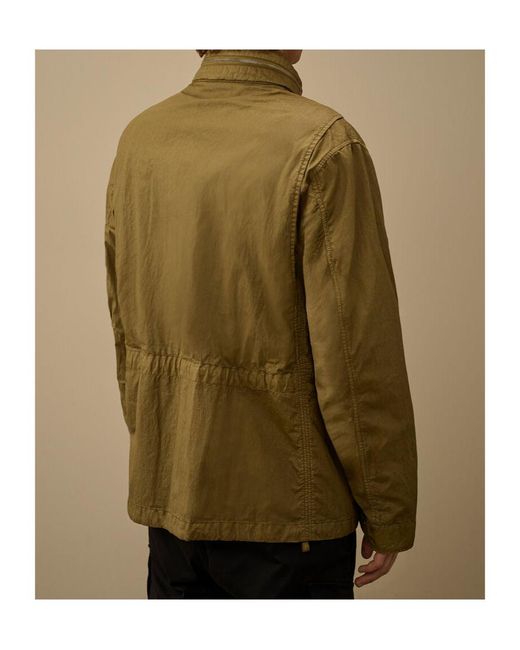 C P Company Green Hooded Four-Pocket Jacket for men