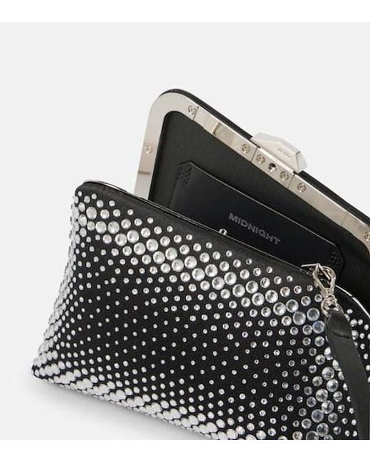 The Attico Black Midnight Mini Embellished Clutch