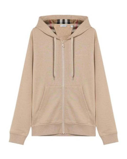 Burberry Natural Long-Sleeved Zippered Sweatshirt for men