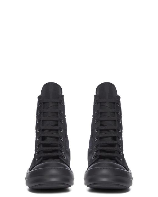 Rick Owens Black Lace-Up High-Top Casual Shoes for men
