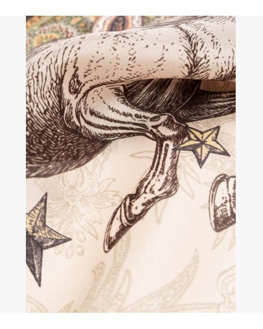 Etro Natural Patterned Pocket Square for men