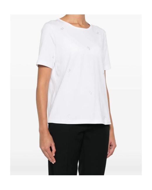 Herno White Rhinestone-Embellished Short-Sleeve T-Shirt