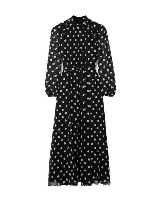 Saloni Black Jacqui-B Polka Dot Maxi Dress