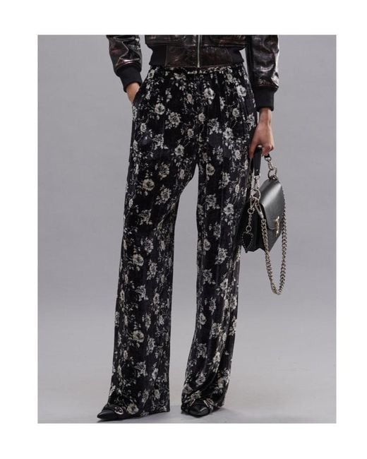 R13 Black Floral Trousers