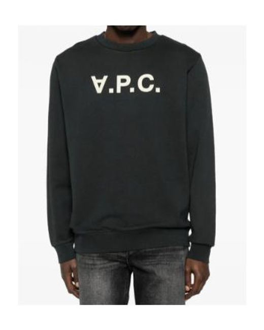 A.P.C. Black Logo Long Sleeved Sweatshirt for men