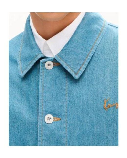 KENZO Blue Signature Chore Jacket for men
