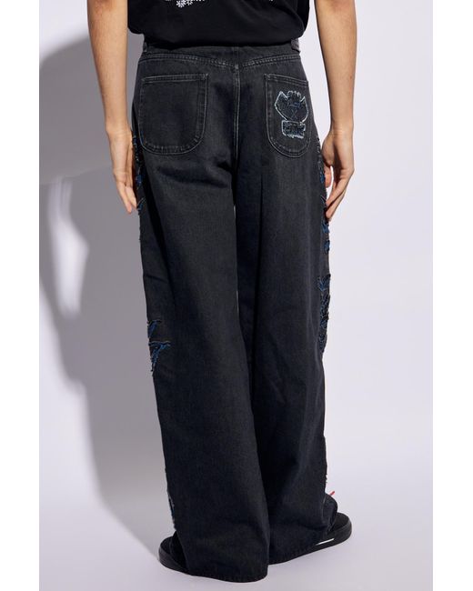 Off-White c/o Virgil Abloh Blue Natlover Distressed Mid-Rise Jeans for men