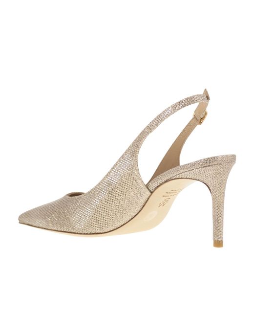 Stuart Weitzman White Pointed Hallow-Heeled Sandals