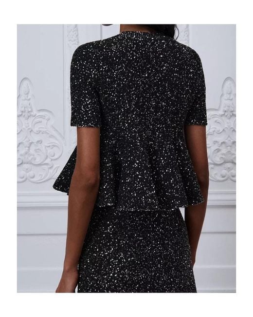 Dior Black Short-Sleeved Peplum Sweater