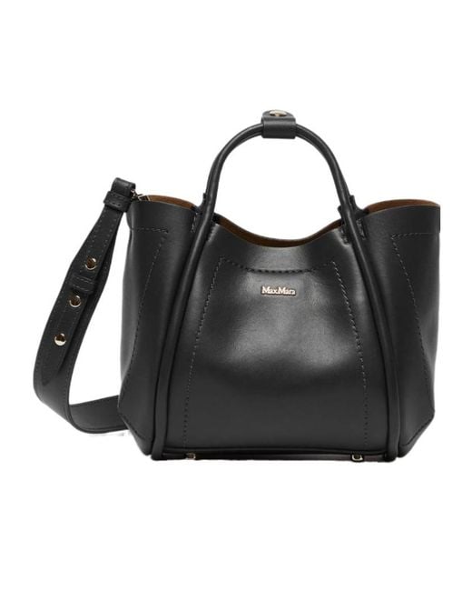 Max Mara Black Extra-Small Leather Marine Bag