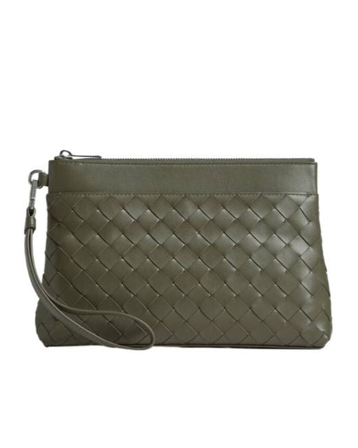 Bottega Veneta Green Intrecciato Prism Pouch for men