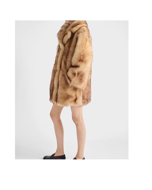 Prada Brown Shearling Caban Jacket
